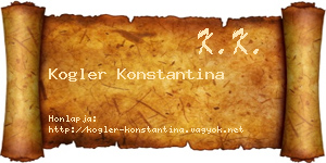 Kogler Konstantina névjegykártya